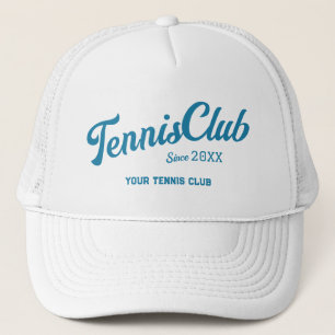 Preppy Blue Tennis Club Custom Crest Party Trucker Pet