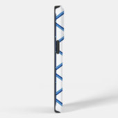 Preppy Blue Trellis Bamboe Patroon Monogram Case-Mate iPhone Case (Achterkant / Rechts)