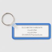 Preppy Blue Whale gepersonaliseerd Sleutelhanger (Achterkant)