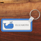 Preppy Blue Whale gepersonaliseerd Sleutelhanger (Voorkant)