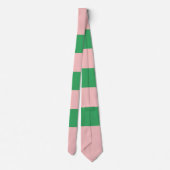 Preppy Bord roze & groen gestreept |  Stropdas (Achterkant)