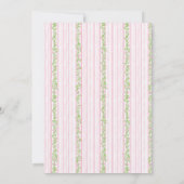 Preppy Botanical Pink Bow Monogram Baby Shower Kaart (Achterkant)