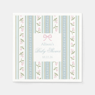 Preppy Bow Baby shower servetten Floral
