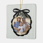 Preppy Bow Lijst Pine Foto Keramisch Ornament (Links)