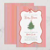 Preppy Bow Merry Little Baby Shower Invite Kaart (Voorkant / Achterkant)