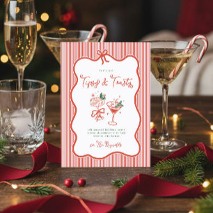 Preppy Bow Tipsy & Toasty Uitnodiging voor Feestel