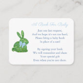 Preppy Boxwood Bunny Books for Baby Boy Shower Informatiekaartje (Voorkant)