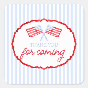 Preppy Boys Red White en twee patriottische verjaa Vierkante Sticker