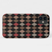 Preppy Brown Red en Black Argyle Pattern Case-Mate iPhone Case (Achterkant (horizontaal))
