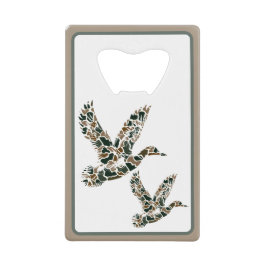 Preppy Camouflage Mallard Ducks Kredietkaart Flessenopener