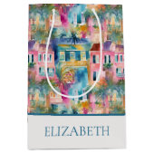 Preppy Charleston huizen gepersonaliseerd Medium Cadeauzakje (Voorkant)