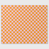 Preppy Check Pink Orange Mod Cadeaupapier (Vlak)