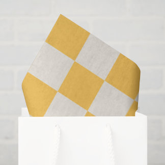 Preppy Checkerboard Yellow White Mod Retro Tissuepapier