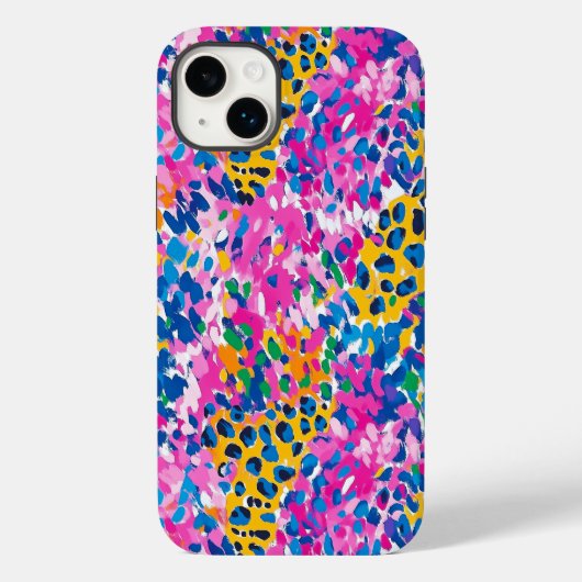 Preppy Cheetah Print Hoesje-Mate iPhone Case (Achterkant)