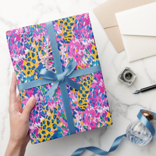 Preppy Cheetah Wrapping Paper Cadeaupapier (Geschenken)