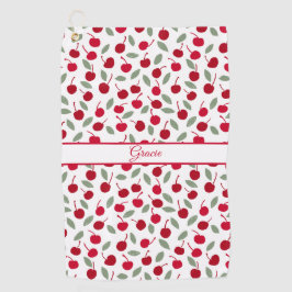 Preppy Cherry Fruit Patroon Golfhanddoek