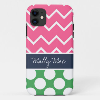 Preppy Chevron Dot Mally Mac iPhone 5 Hoesje