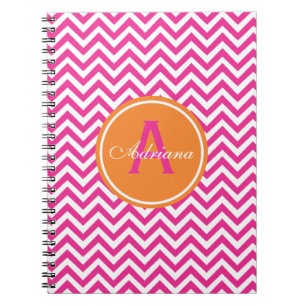 Preppy Chevron in Hot Pink Notitieboek