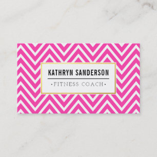 PREPPY CHEVRON patroon gouden logo embleem heet ro Visitekaartje