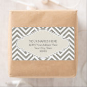 Preppy Chevron Stripe Modern Monogrammed Name Etiket (Insitu)