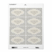 Preppy Chevron Stripe Modern Monogrammed Name Etiket (Full Sheet)