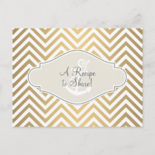 Preppy Chevron Stripe Modern Nautical Anchor Briefkaart