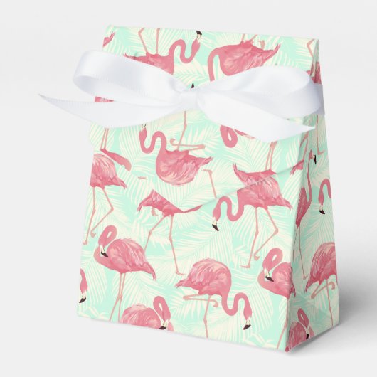 Preppy Chic Elegant Pink Flamingo Pattern Bedankdoosjes (Voorkant Zijde)