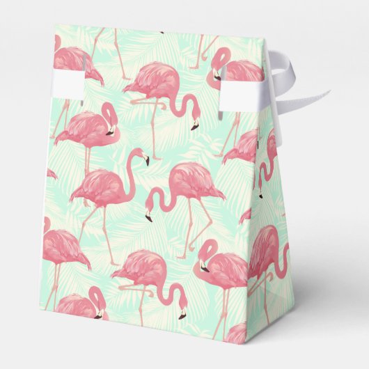 Preppy Chic Elegant Pink Flamingo Pattern Bedankdoosjes (Achterkant)