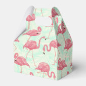 Preppy Chic Elegant Pink Flamingo Pattern Bedankdoosjes (Achterkant)