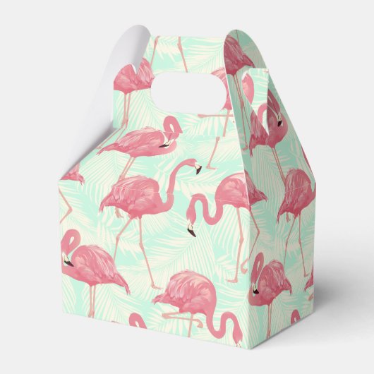 Preppy Chic Elegant Pink Flamingo Pattern Bedankdoosjes (Achterkant)