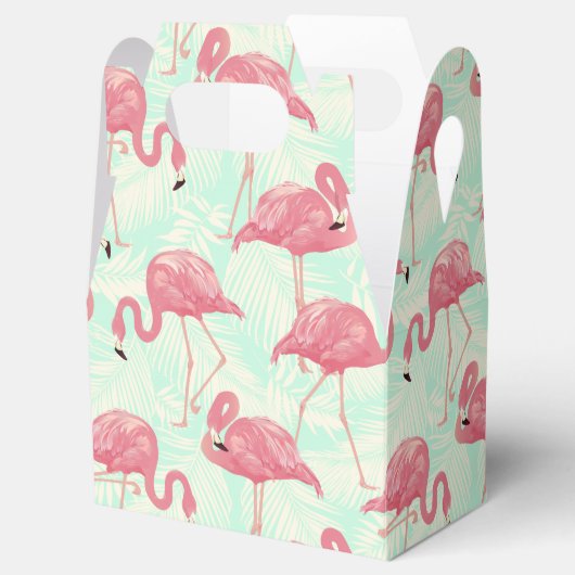 Preppy Chic Elegant Pink Flamingo Pattern Bedankdoosjes (Geopend)