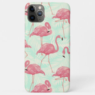 Preppy Chic Elegant Pink Flamingo Pattern iPhone 11 Pro Max Hoesje