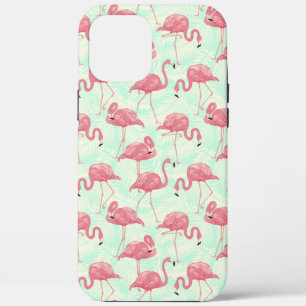 Preppy Chic Elegant Pink Flamingo Pattern iPhone 12 Pro Max Hoesje