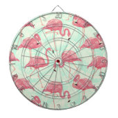 Preppy Chic Elegant Pink Flamingo Pattern Dartbord (Voorkant)