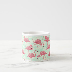 Preppy Chic Elegant Pink Flamingo Pattern Espresso Kop