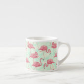 Preppy Chic Elegant Pink Flamingo Pattern Espresso Kop (Rechts)