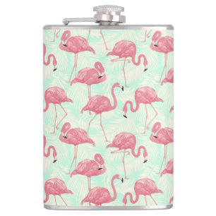 Preppy Chic Elegant Pink Flamingo Pattern Heupfles