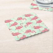 Preppy Chic Elegant Pink Flamingo Pattern Kartonnen Onderzetters (Gebogen)