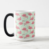 Preppy Chic Elegant Pink Flamingo Pattern Magische Mok (Links)