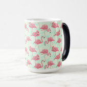 Preppy Chic Elegant Pink Flamingo Pattern Magische Mok (Voorkant rechts)