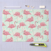 Preppy Chic Elegant Pink Flamingo Pattern Tissuepapier (Craft)