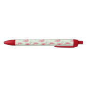Preppy Chic Elegant Pink Flamingo Pattern Zwarte Inkt Pen (Bodem)