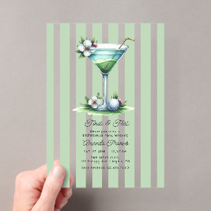 Preppy Chic Martini Golf Bachelorette-feest Acryl Uitnodigingen
