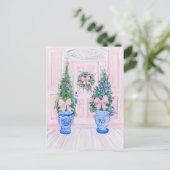 Preppy Chinoiserie Ginger Jar Kerstboom Briefkaart (Staand voorkant)