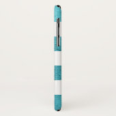 Preppy chique BLAUW GLITTER Gestreept gepersonalis Case-Mate iPhone Case (Achterkant/links)