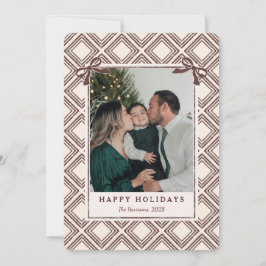 Preppy Chocolate Diamond Pattern Holiday Card