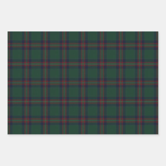 Preppy Christmas Dark Green Plaid Inpakpapier Vel (Voorkant 2)