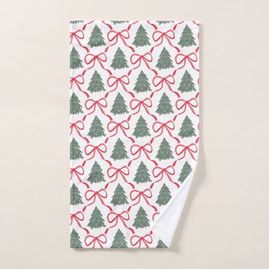 Preppy Christmas Gingham Bow (Serviette à main)