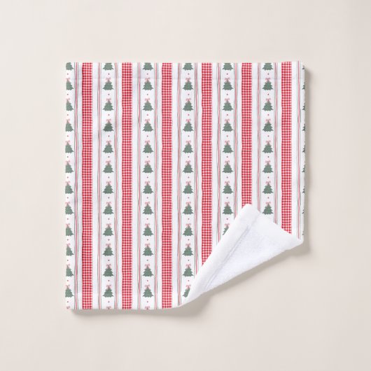 Preppy Christmas Gingham Bow  (Gant de toilette)