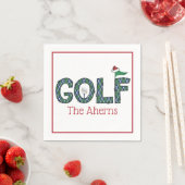 Preppy Christmas Golf Blauw Groen Argyle Custom Servet (Insitu)